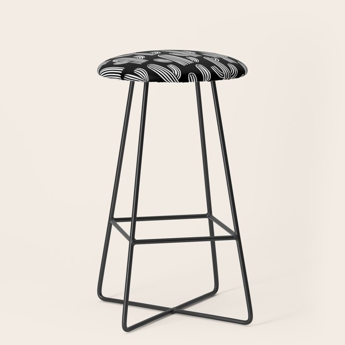 Cactus plant doodle art pattern Stool Gallery Image 1