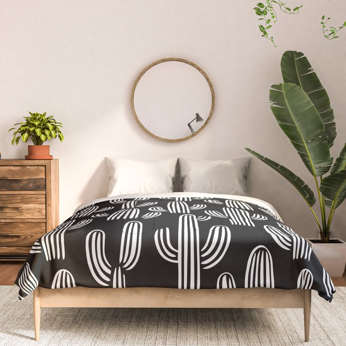 Cactus plant doodle art pattern Comforter Gallery Image 3