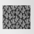 Cactus plant doodle art pattern Throw Blanket Gallery Image 2