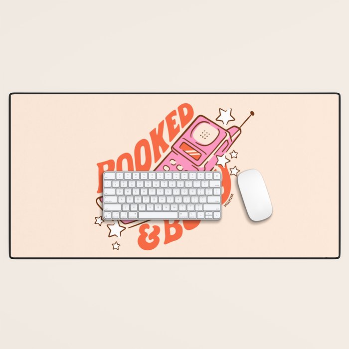 BOOKED AND BUSY (IN CREAM) Desk Mat Gallery Image 1