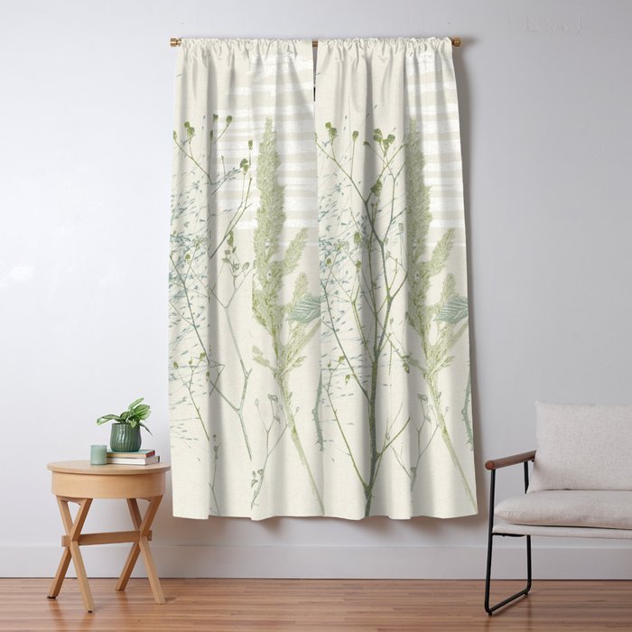 Wild Meadow Plant based calming atmosphere natural green Window Curtain Gallery Image 5