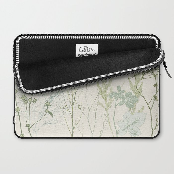 Wild Meadow Plant based calming atmosphere natural green Laptop Sleeve Gallery Image 2