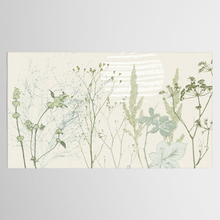 Wild Meadow Plant based calming atmosphere natural green Tablecloth Gallery Image 2