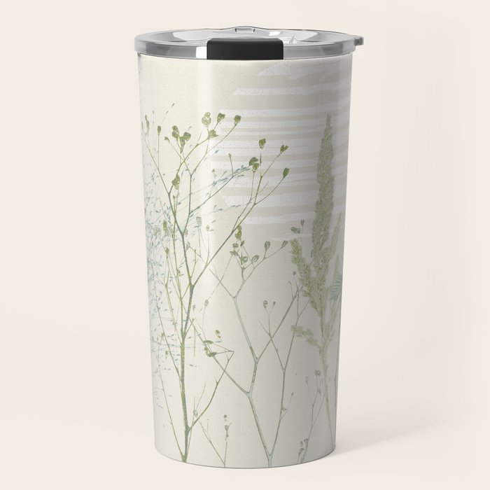 Wild Meadow Plant based calming atmosphere natural green Travel Mug Gallery Image 1