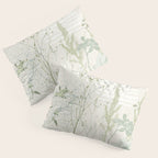 Wild Meadow Plant based calming atmosphere natural green Pillow Sham Gallery Image 3