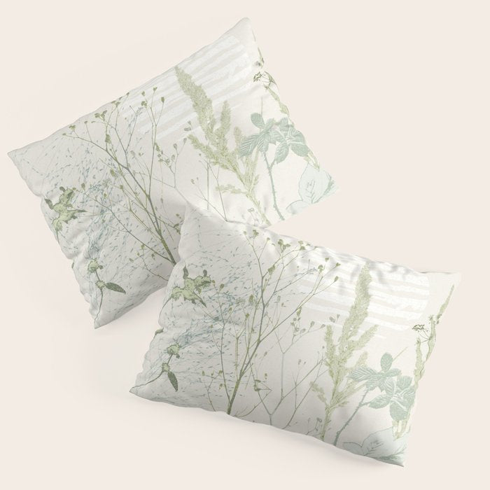 Wild Meadow Plant based calming atmosphere natural green Pillow Sham Gallery Image 3