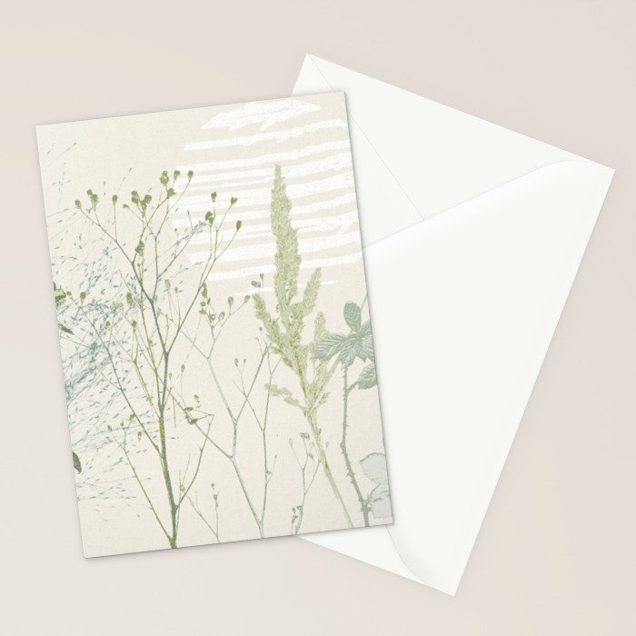 Wild Meadow Plant based calming atmosphere natural green Stationery Card Gallery Image 2