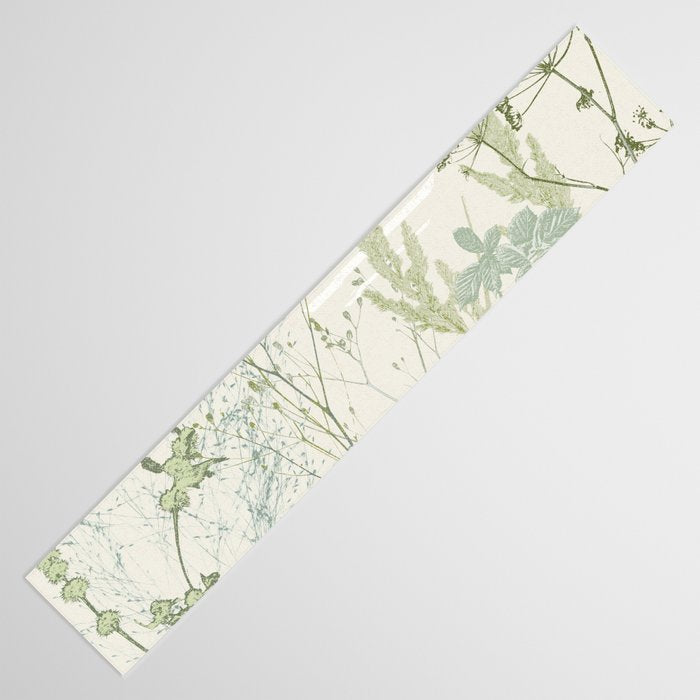 Wild Meadow Plant based calming atmosphere natural green Table Runner Gallery Image 3