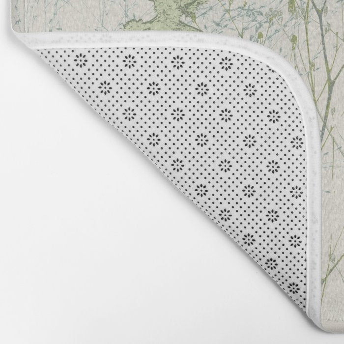 Wild Meadow Plant based calming atmosphere natural green Bath Mat Gallery Image 2