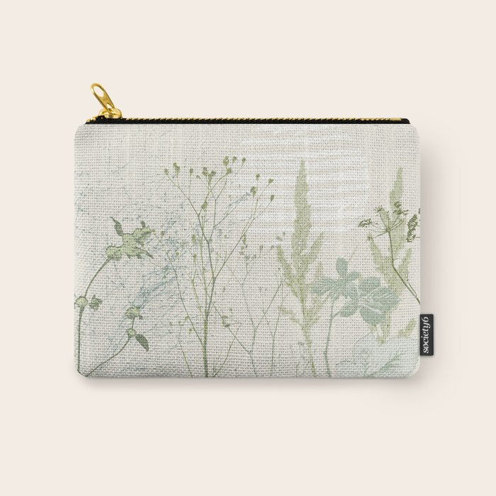 Wild Meadow Plant based calming atmosphere natural green Carry All Pouch Gallery Image 1