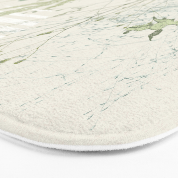 Wild Meadow Plant based calming atmosphere natural green Bath Mat Gallery Image 3