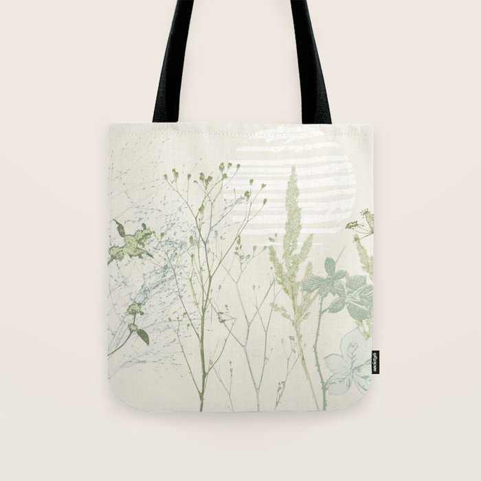 Wild Meadow Plant based calming atmosphere natural green Tote Bag Gallery Image 1