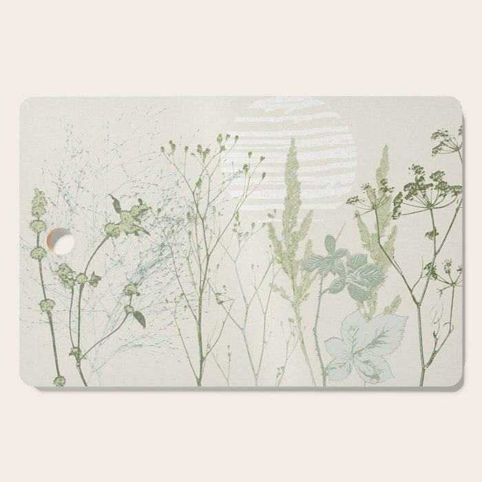 Wild Meadow Plant based calming atmosphere natural green Cutting Board Gallery Image 1