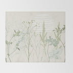Wild Meadow Plant based calming atmosphere natural green Throw Blanket Gallery Image 2