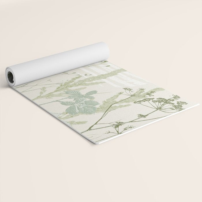 Wild Meadow Plant based calming atmosphere natural green Yoga Mat Gallery Image 2