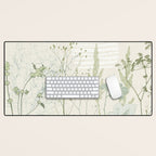 Wild Meadow Plant based calming atmosphere natural green Desk Mat Gallery Image 1