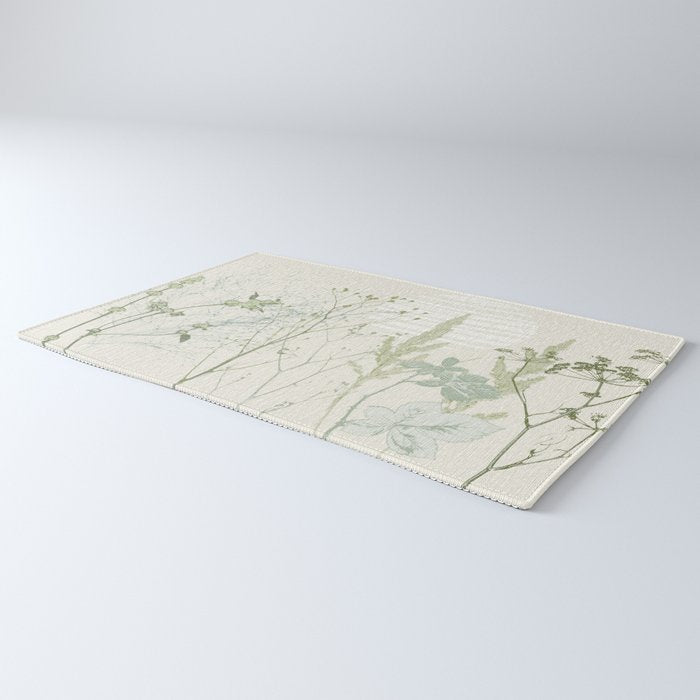 Wild Meadow Plant based calming atmosphere natural green Rug Gallery Image 3