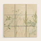 Wild Meadow Plant based calming atmosphere natural green Wood Wall Art Gallery Image 1