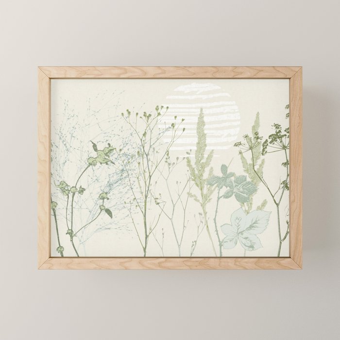Wild Meadow Plant based calming atmosphere natural green Mini Art Print Gallery Image 1