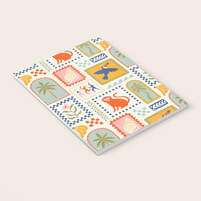 Vintage summer nature patchwork art pattern Notebook Gallery Image 3