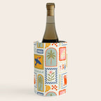 Vintage summer nature patchwork art pattern Wine Chiller Gallery Image 1
