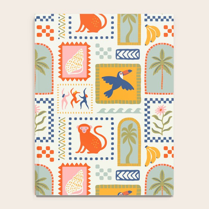 Vintage summer nature patchwork art pattern Notebook Gallery Image 4