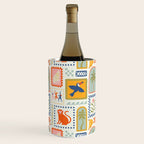 Vintage summer nature patchwork art pattern Wine Chiller Gallery Image 3