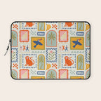 Vintage summer nature patchwork art pattern Laptop Sleeve Gallery Image 1