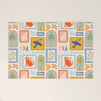 Vintage summer nature patchwork art pattern Welcome Mat Gallery Image 1