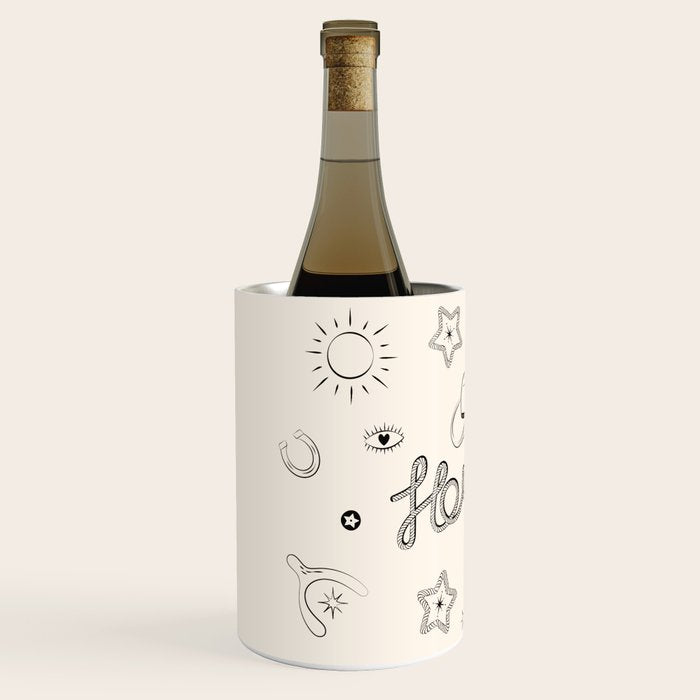 Howdy. Black and White Good Luck Charms Wine Chiller Gallery Image 2