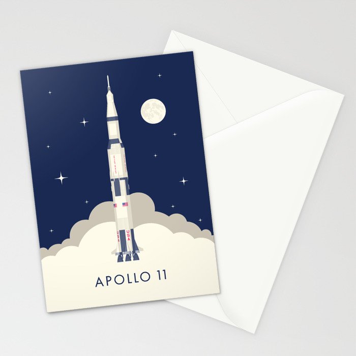 Apollo 11 Space - Saturn Rocket A Stationery Card Gallery Image 2