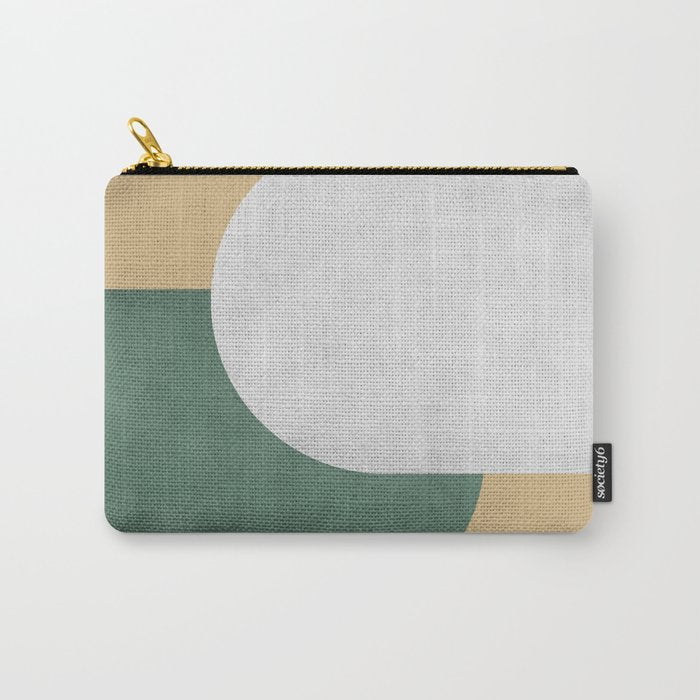 Halfmoon Colorblock - White Green on Gold Carry All Pouch Gallery Image 1