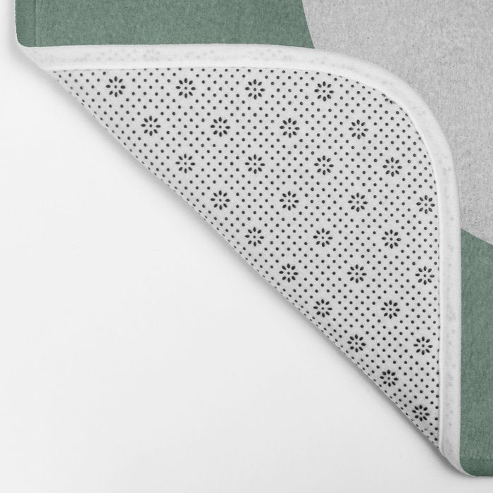 Halfmoon Colorblock - White Green on Gold Bath Mat Gallery Image 2