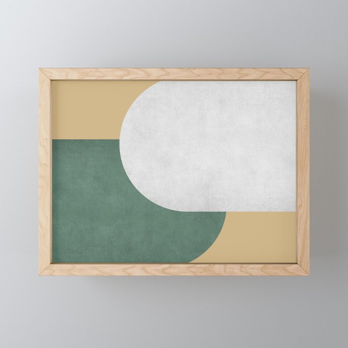 Halfmoon Colorblock - White Green on Gold Mini Art Print Gallery Image 1