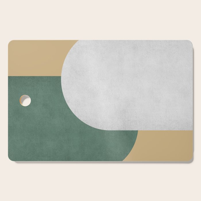 Halfmoon Colorblock - White Green on Gold Cutting Board Gallery Image 1