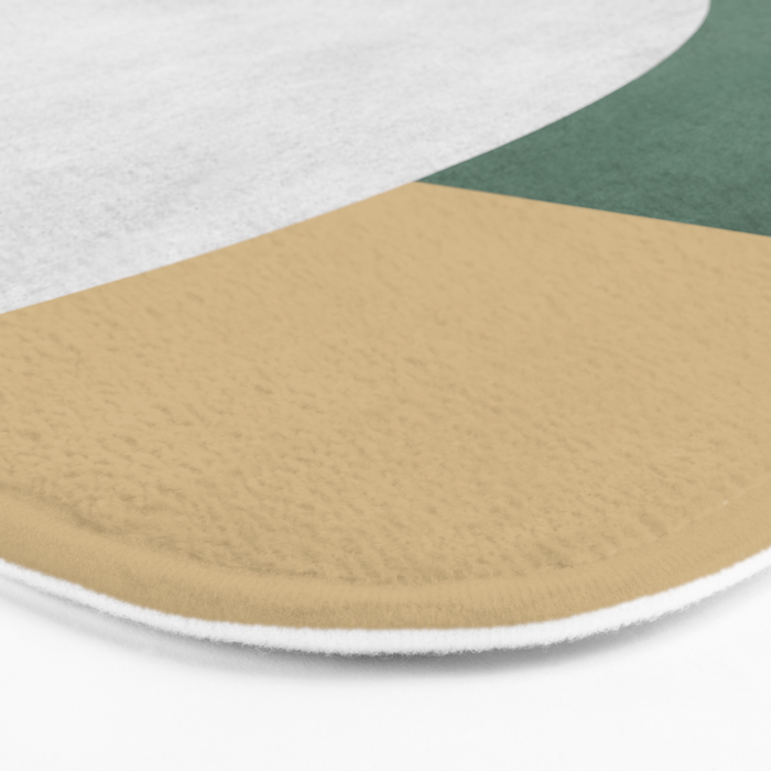 Halfmoon Colorblock - White Green on Gold Bath Mat Gallery Image 3