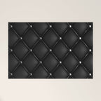 Black Quilted Leather Welcome Mat Gallery Image 1