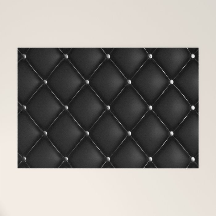 Black Quilted Leather Welcome Mat Gallery Image 1