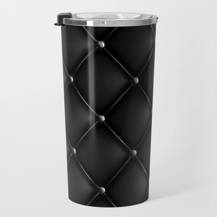 Black Quilted Leather Travel Mug Gallery Image 3