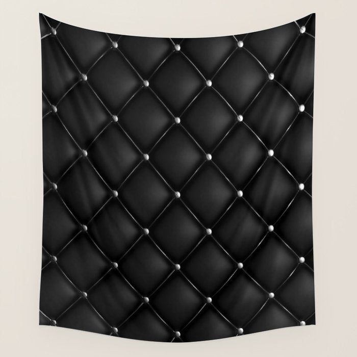 Black Quilted Leather Wall Tapestry Gallery Image 4