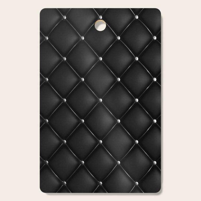 Black Quilted Leather Cutting Board Gallery Image 1