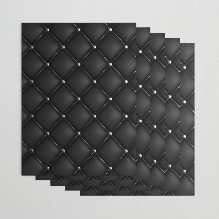Black Quilted Leather Wrapping Paper Gallery Image 3