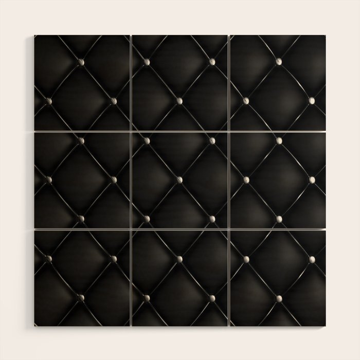 Black Quilted Leather Wood Wall Art Gallery Image 1