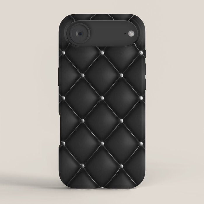 Black Quilted Leather iPhone Case Gallery Image 2