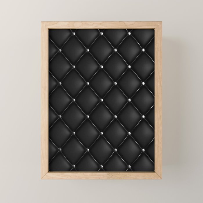Black Quilted Leather Mini Art Print Gallery Image 1
