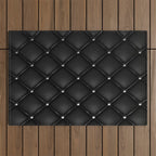 Black Quilted Leather Outdoor Rug Gallery Image 1