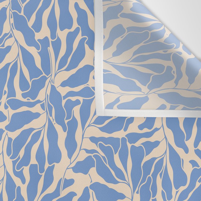 Blue Tropical Leaves Resort  Wall Tapestry Gallery Image 3