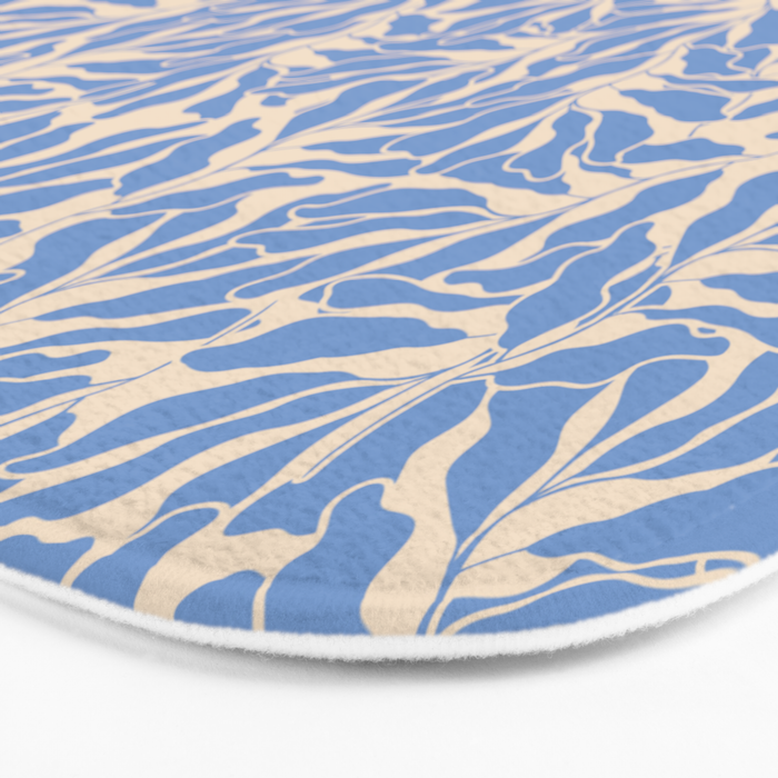 Blue Tropical Leaves Resort  Bath Mat Gallery Image 3