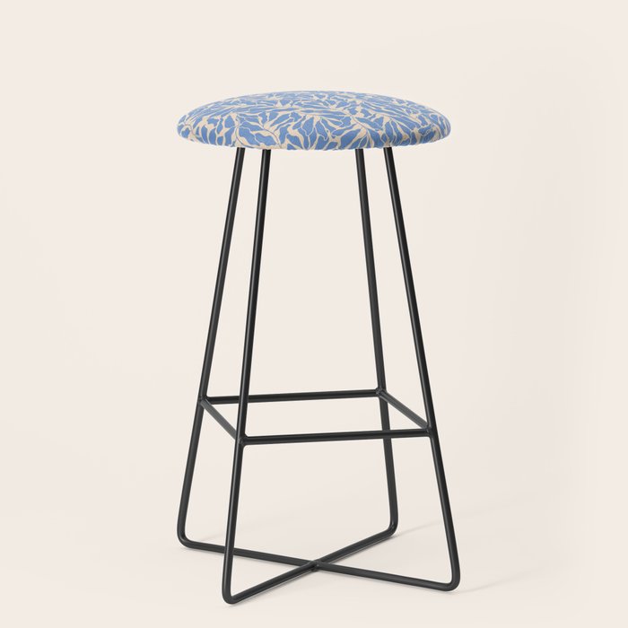 Blue Tropical Leaves Resort  Stool Gallery Image 1