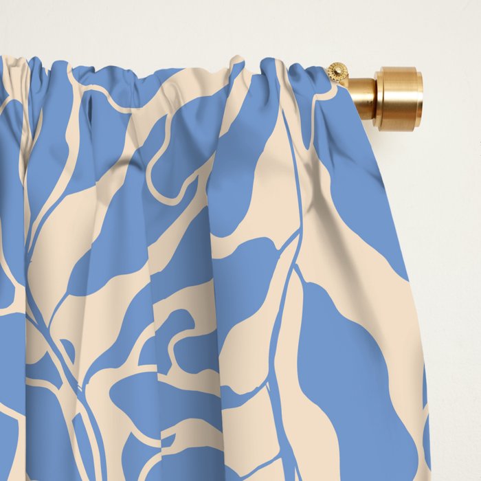 Blue Tropical Leaves Resort  Window Curtain Gallery Image 2